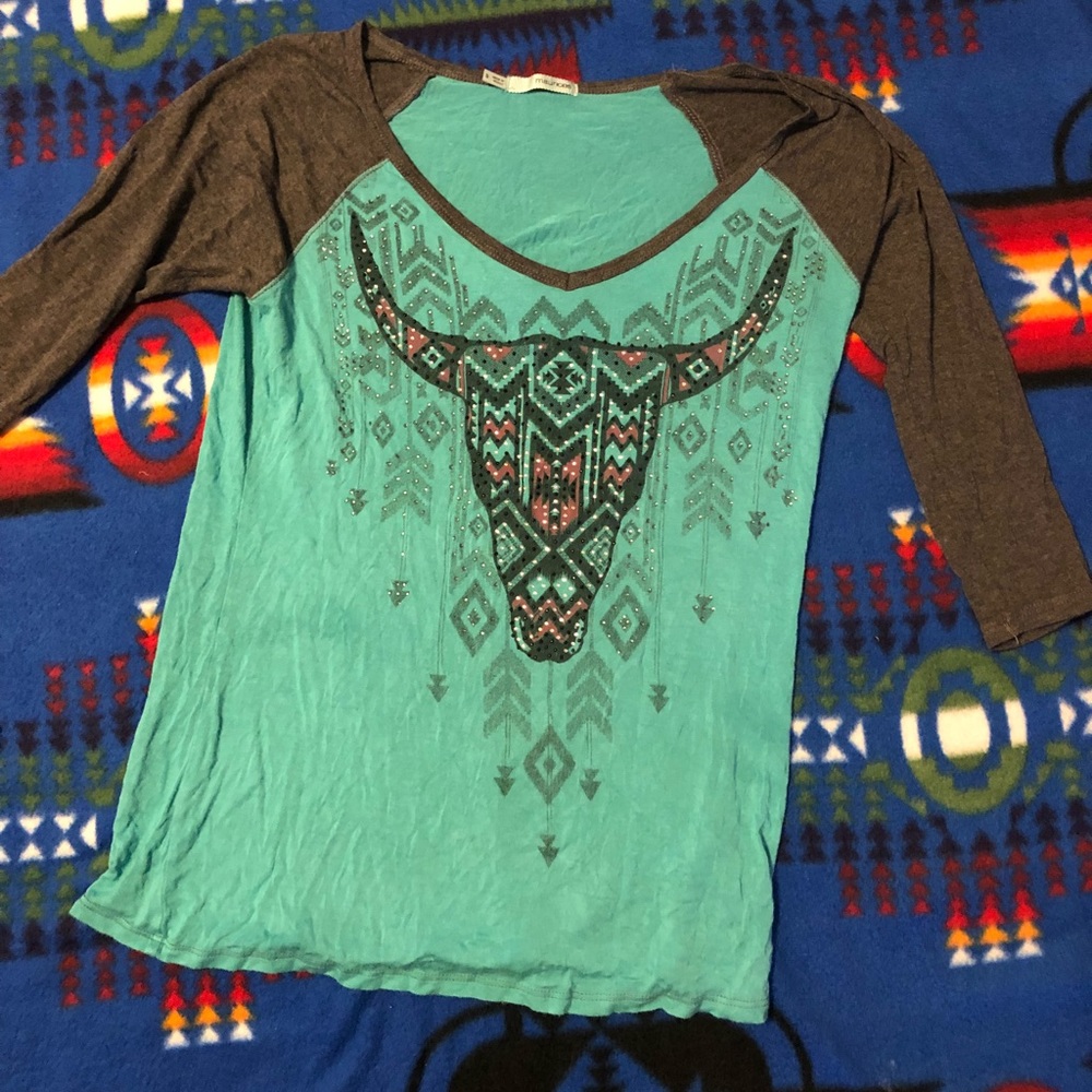 Aztec steer head shirt